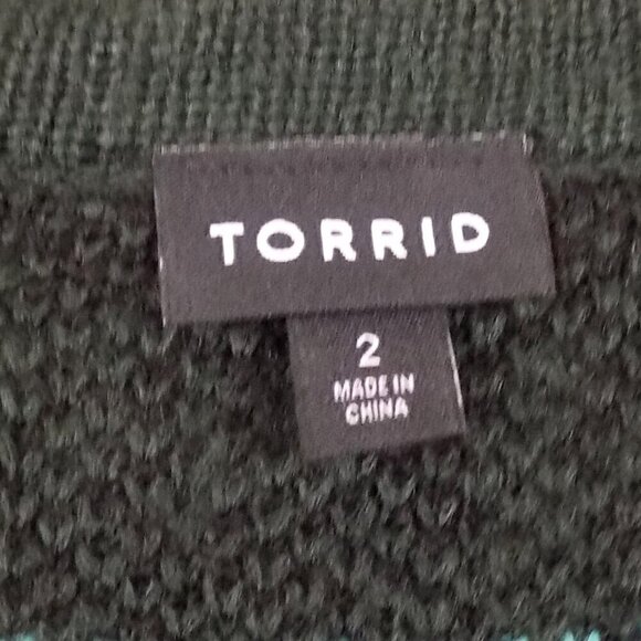 Torrid Cardigan Sweater Long Line Button-up Plus Size 2X Multi Color - Picture 5 of 6